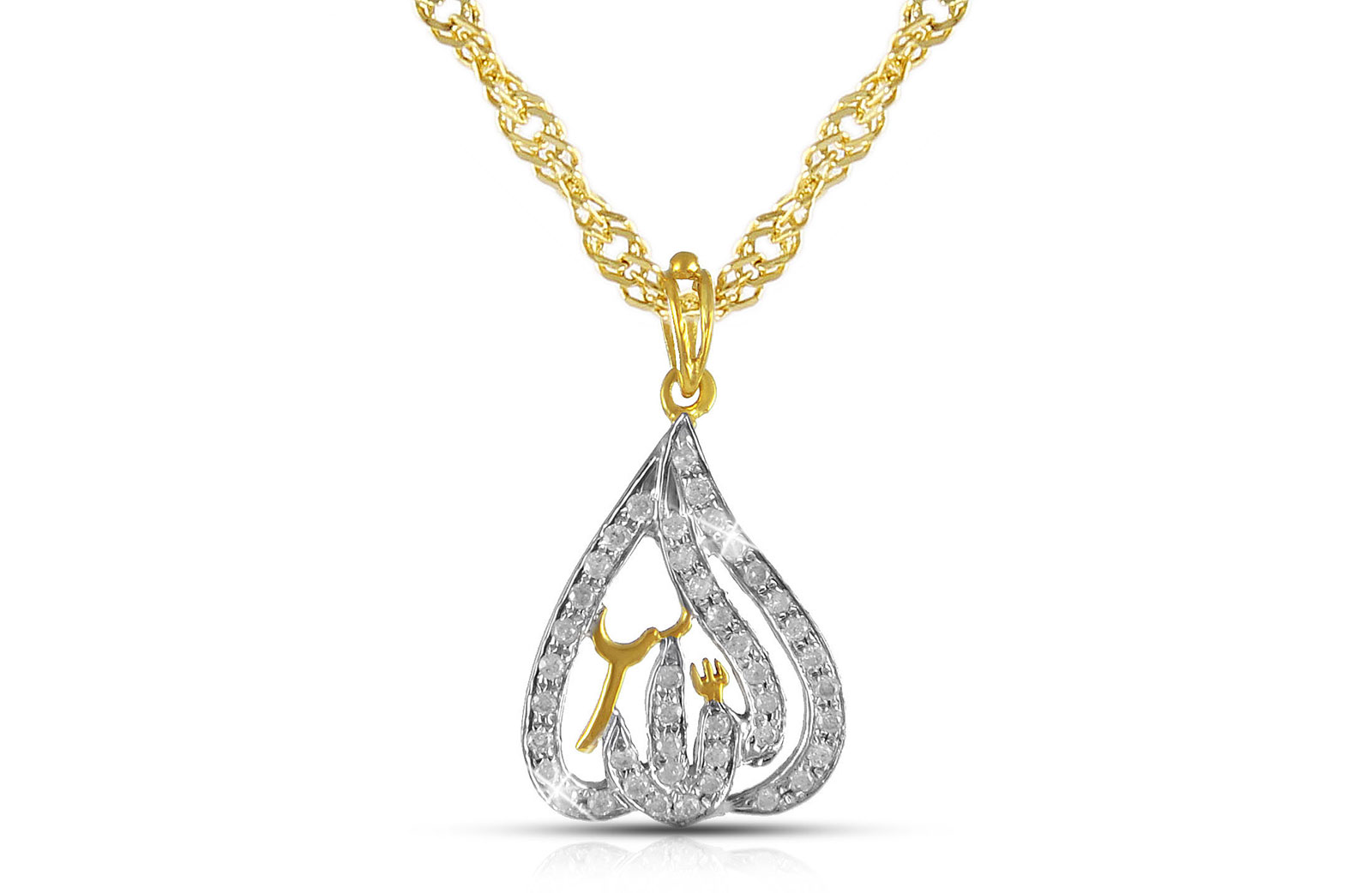 Vera Perla  18K Solid Gold and 0.25Cts Diamonds Drop Shape 