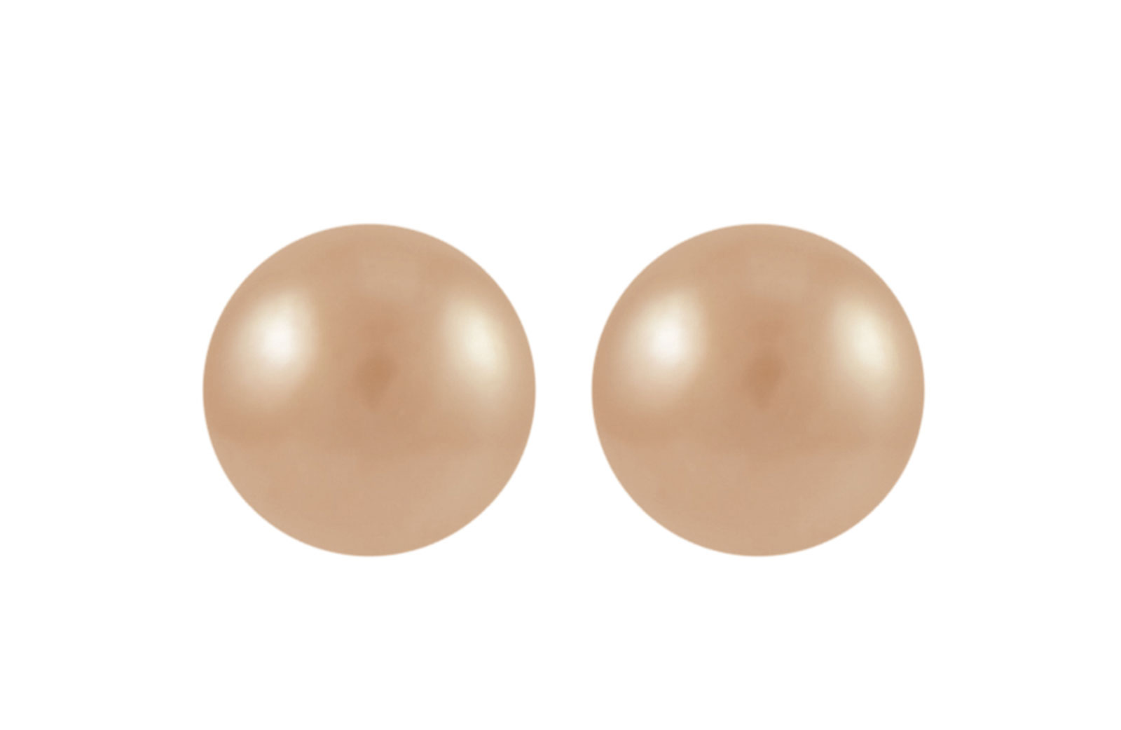 VP Jewels 18K Solid Gold 5-7MM Gradual  Built-in Pink Pearl Necklace + 18K Gold 7MM Pearl Earrings